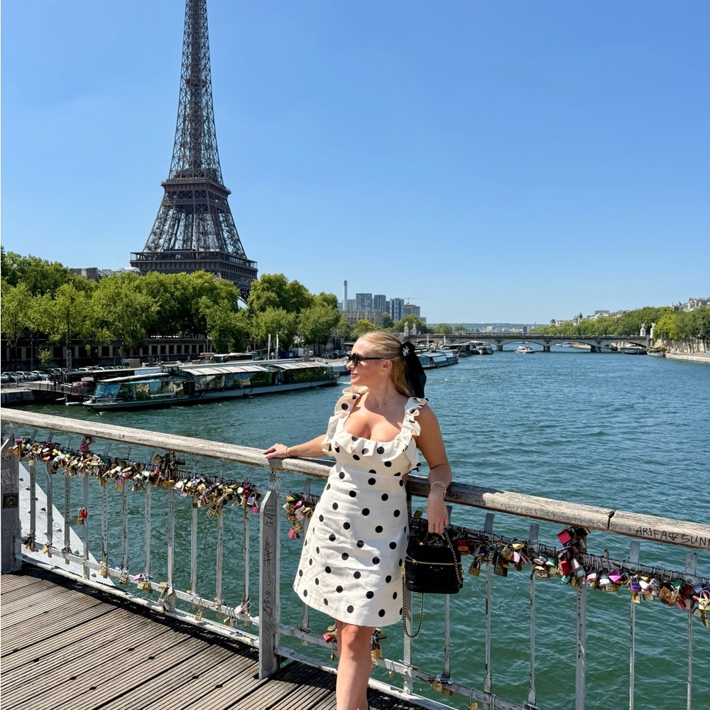 Zimmermann White Dress with Black Polka Dots